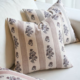 Siena Striped Floral Rustic Cottage Farmhouse Style Pillow Cover